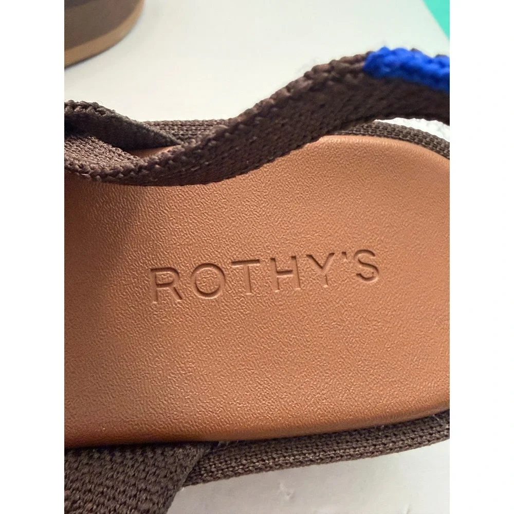 Rothys The Weekend Slide Espresso Brown Platform Sandal W10 Minimalist Chic